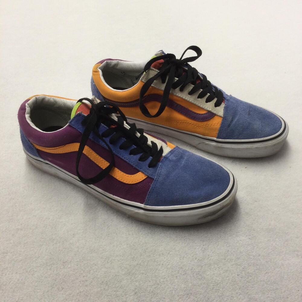 Vans Old Skool Shoes Mens Size 10.5 Multicolor Suede Low Top Skate Sneaker